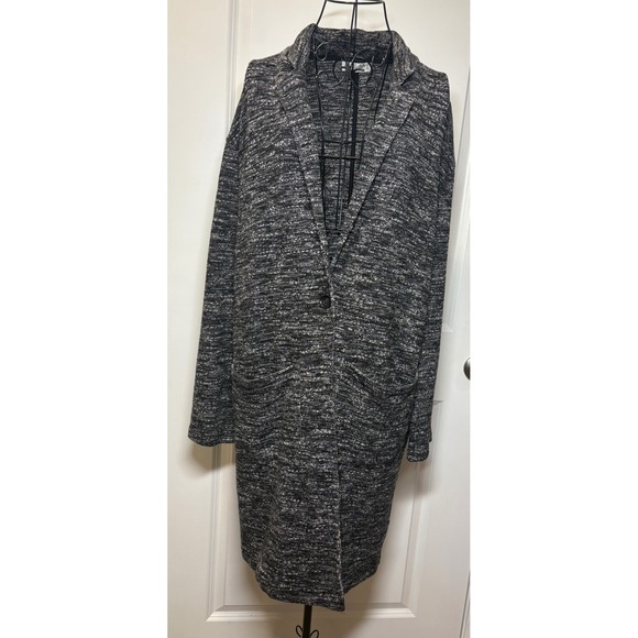 Abercrombie & Fitch Sweaters - Abercrombie & Fitch Womens Black White Marled Knit Longline Cardigan Coat Size M